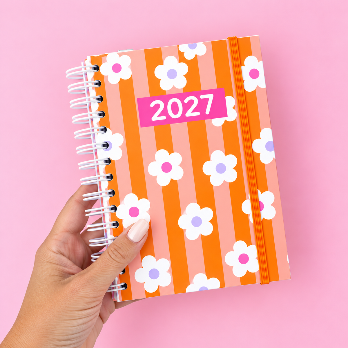 PRÉ-VENDA Agenda A6 Semanal 2027 RETRO Flowers
