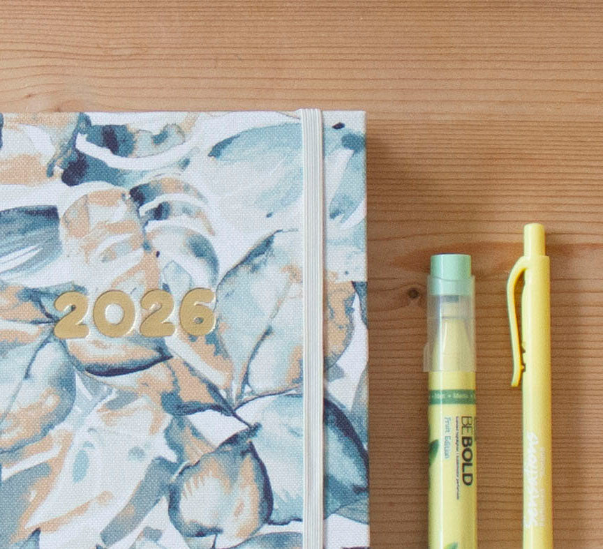 PRÉ-VENDA Agenda A5 Semanal 2026 Tecido 1014