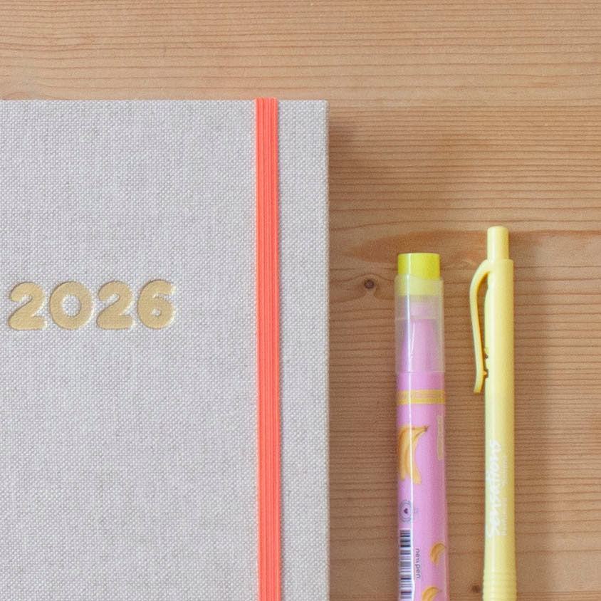 PRÉ-VENDA Agenda A5 Semanal 2026 Tecido 265