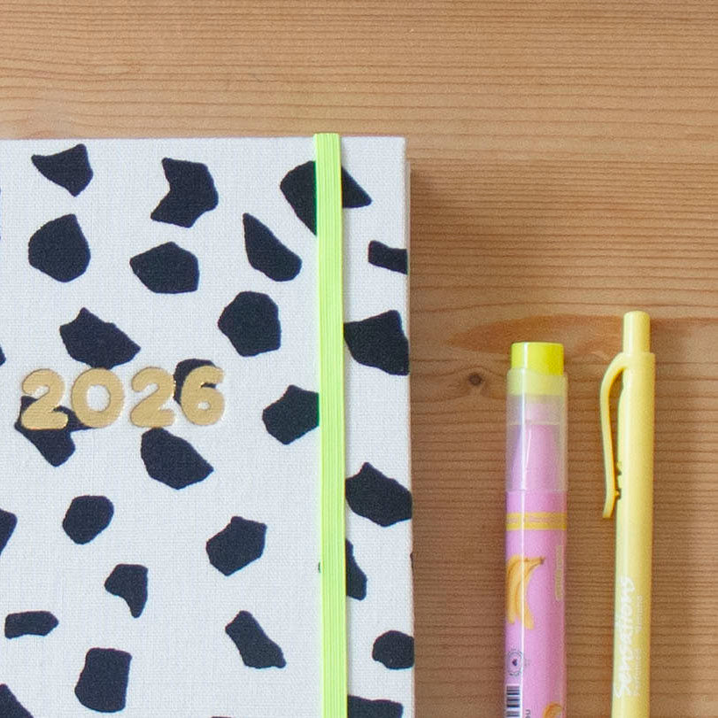 PRÉ-VENDA Agenda A5 Semanal 2026 Tecido BW