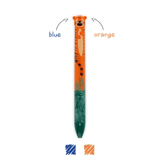 Caneta 2 Cores TIGRE (Azul e Laranja)