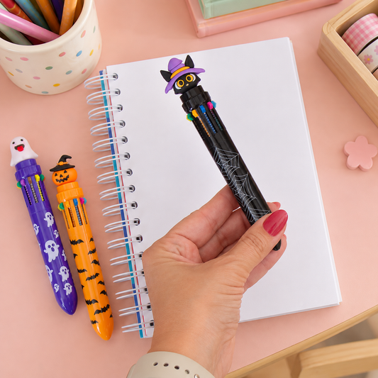 Caneta 10 cores HALLOWEEN Gato