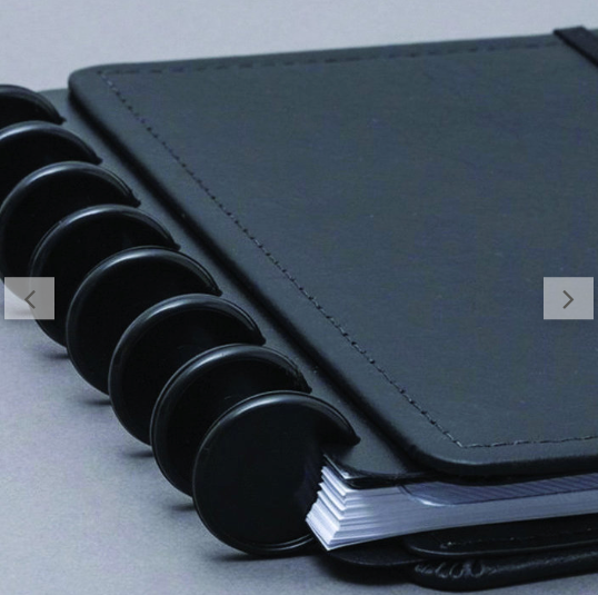 Discos e elástico preto G para o Caderno Inteligente