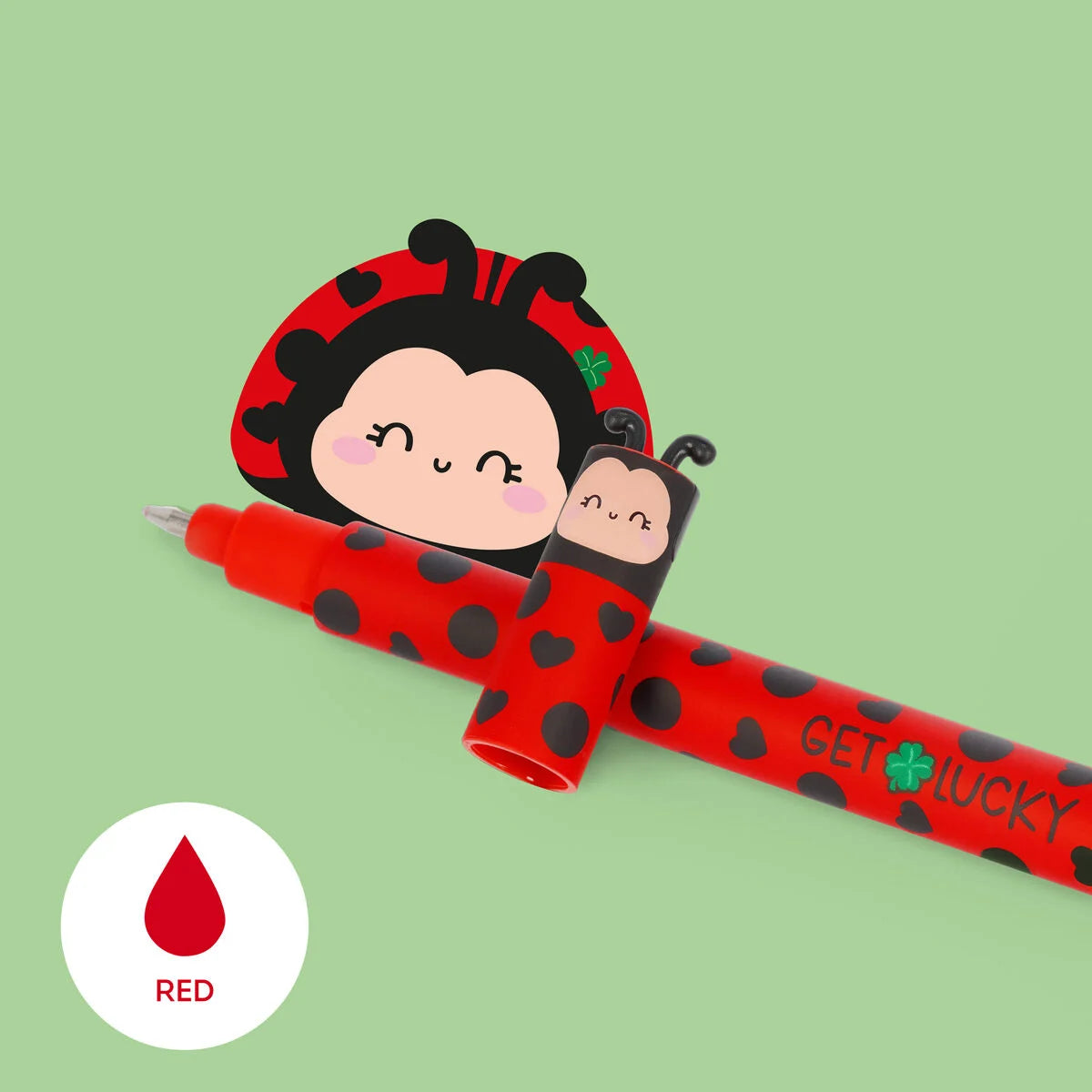 Caneta Apagável (vermelha) Lady Bug Joaninha