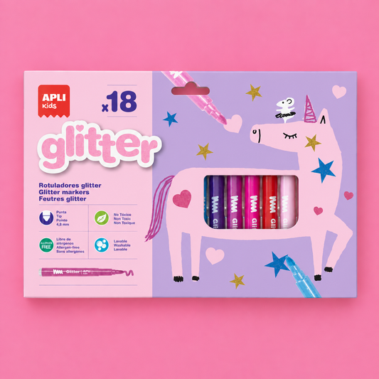 kit 18 Marcadores Glitter
