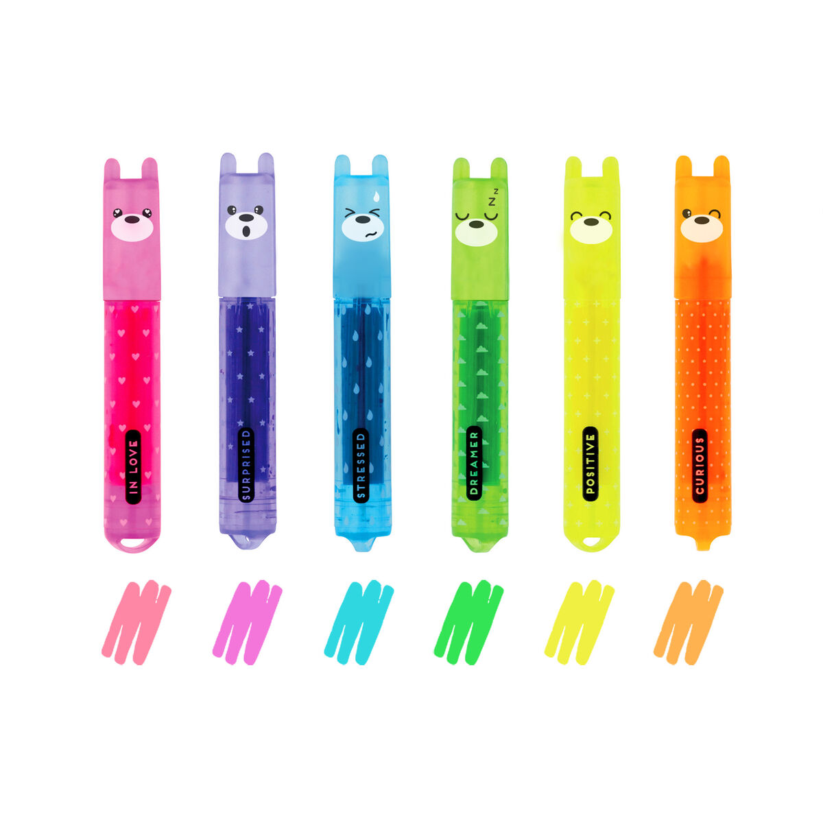 Kit 6 Mini Marcadores Pastel Teddy's Mood Neon