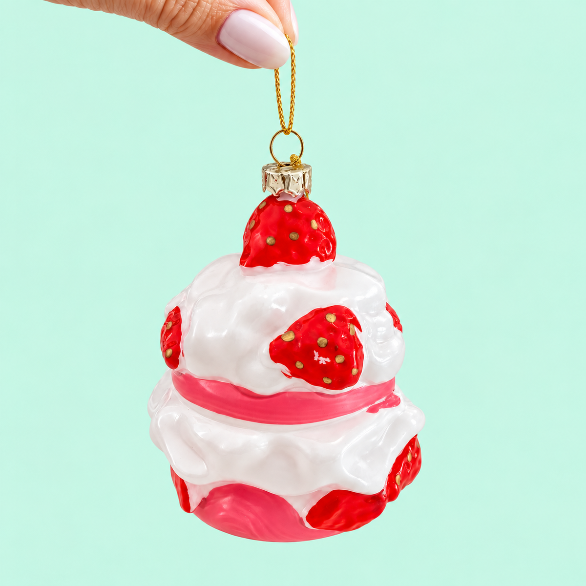 Enfeite Natal Bolo Rosa