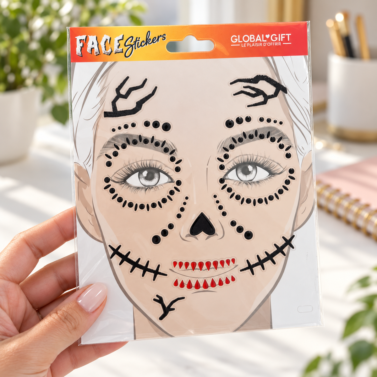 Autocolantes Faciais Halloween MORTO VIVO