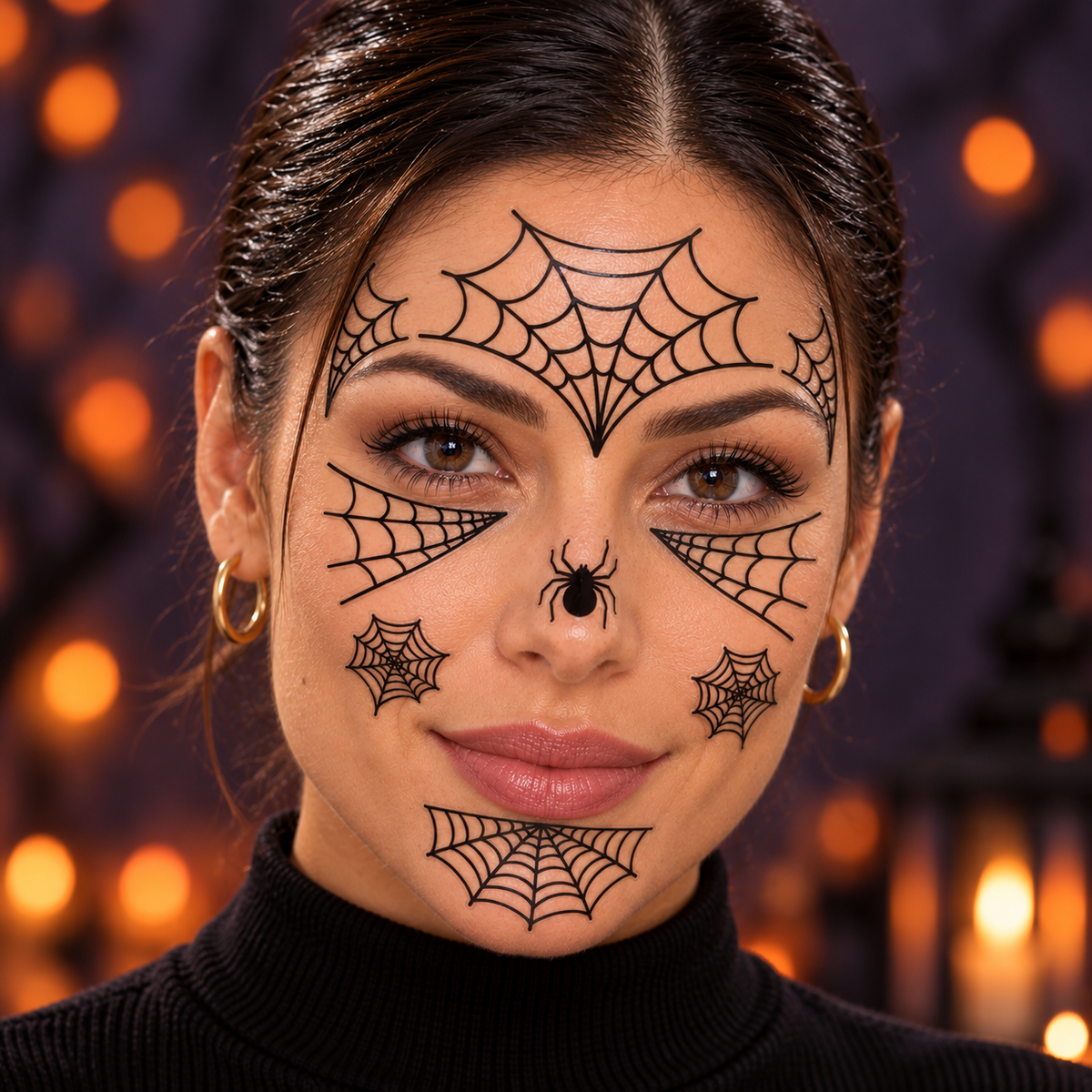 Autocolantes Faciais Halloween TEIAS DE ARANHA