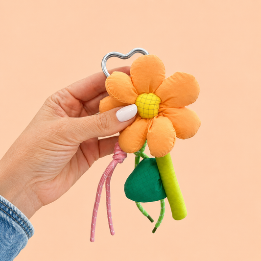 Porta Chaves Fofo FLOR Laranja