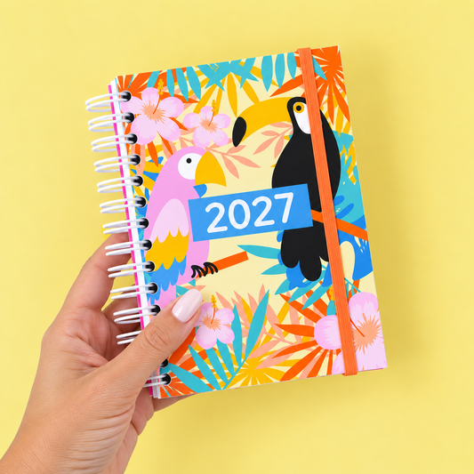 PRÉ-VENDA Agenda A6 Semanal 2027 BOTANICA Tucano
