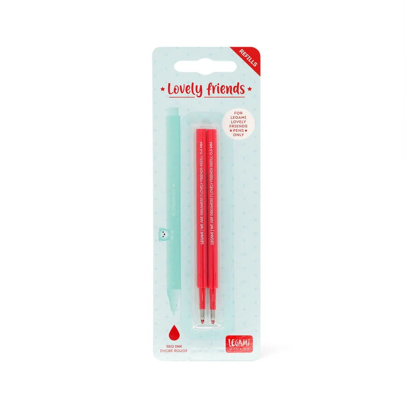 Kit 2 Recargas Caneta Gel Lovely Friends VERMELHO