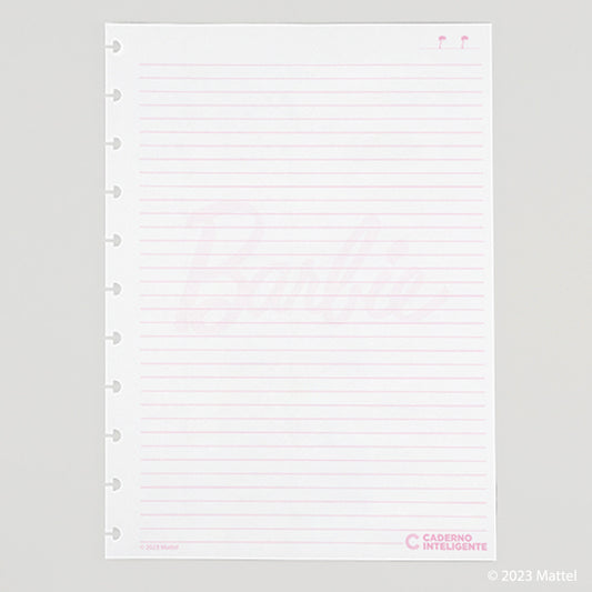Folhas Pautadas A4 90g BARBIE™ Pink para Caderno Inteligente
