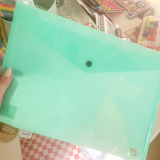 Bolsa Envelope A4 com mola Pastel VERDE
