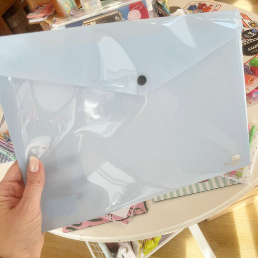 Bolsa Envelope A4 com mola Pastel AZUL