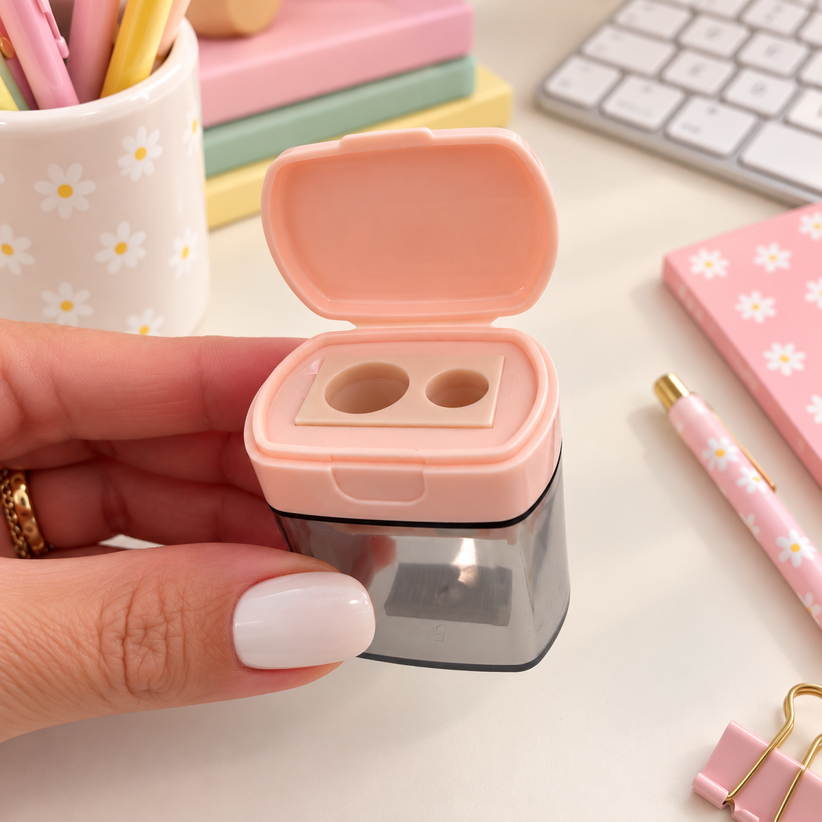 Afia duplo com depósito Pastel Rosa Nude
