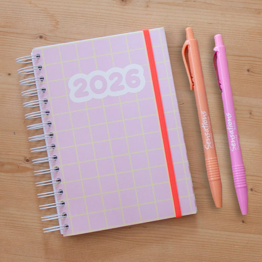 PRÉ-VENDA Agenda A6 Diária 2026 Capa Dura GRAPHIC PINK