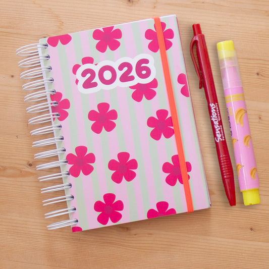 PRÉ-VENDA Agenda A6 Semanal 2026 Capa Dura FLOWER