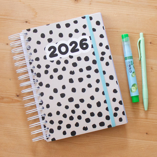 PRÉ-VENDA Agenda A5 Diária 2026 Capa Dura CLASSIC DOTS