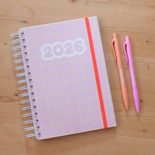 PRÉ-VENDA Agenda A5 Semanal 2026 Capa Dura GRAPHIC PINK