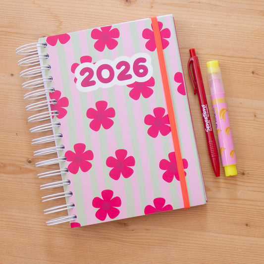 PRÉ-VENDA Agenda A5 Semanal 2026 Capa Dura FLOWER