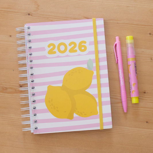 PRÉ-VENDA Agenda A5 Diária 2026 Capa Dura LEMON