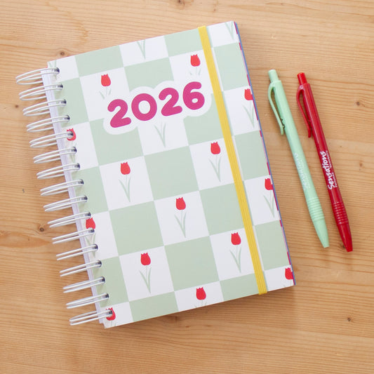 PRÉ-VENDA Agenda A5 Semanal 2026 Capa Dura TULIPS