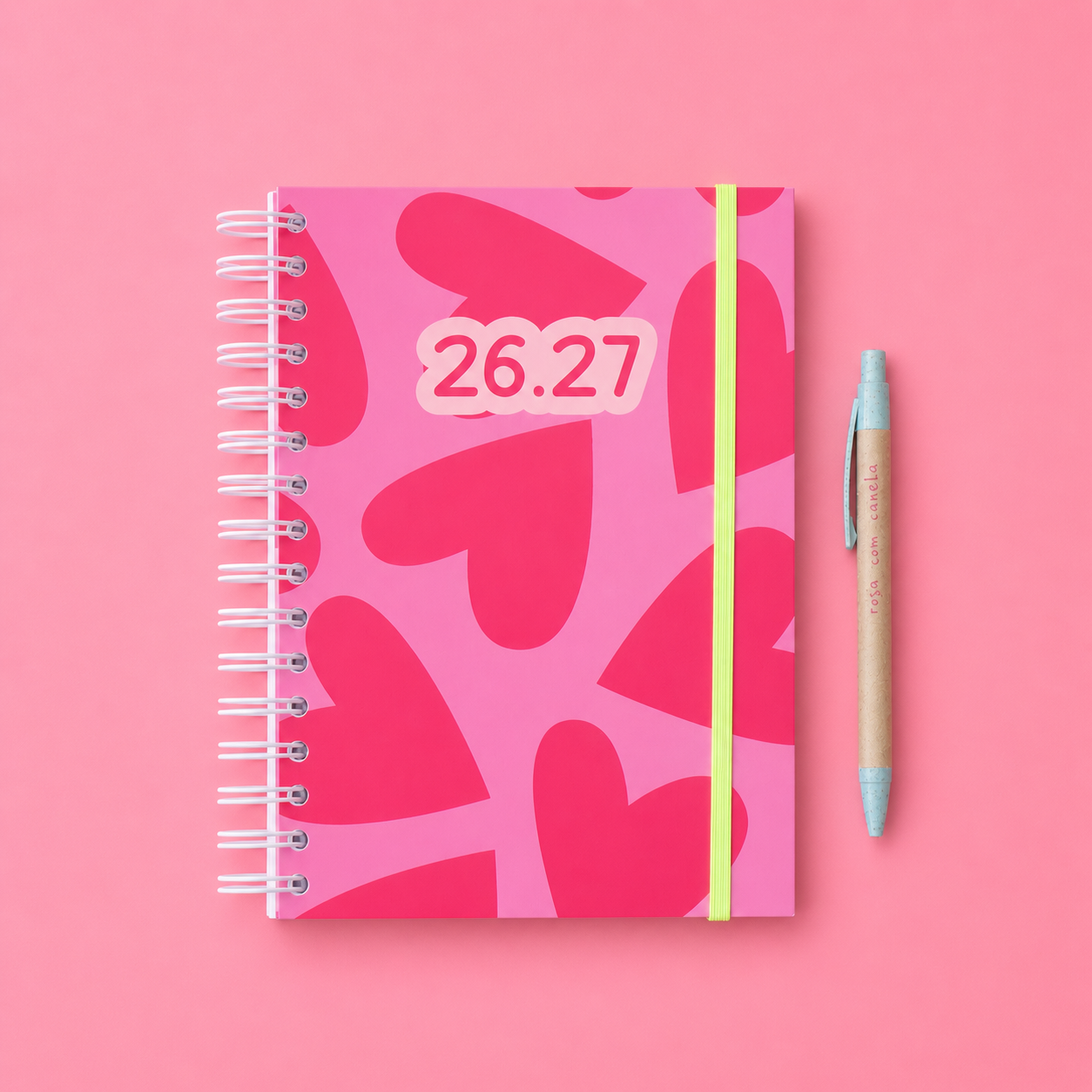 PRÉ-VENDA Agenda A5 Semanal 26/27 CRAZY PINK HEARTS
