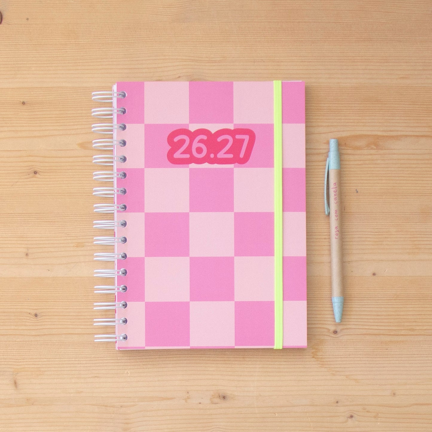 PRÉ-VENDA Agenda A5 Semanal 26/27 CRAZY PINK SQUARES