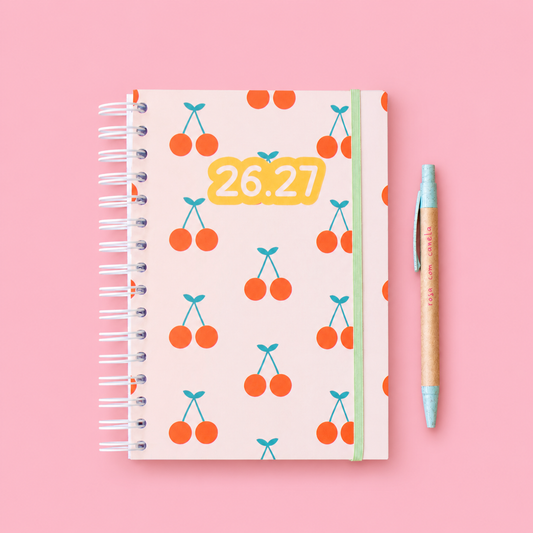 PRÉ-VENDA Agenda A5 Diária 26/27 FRUIT CHERRY