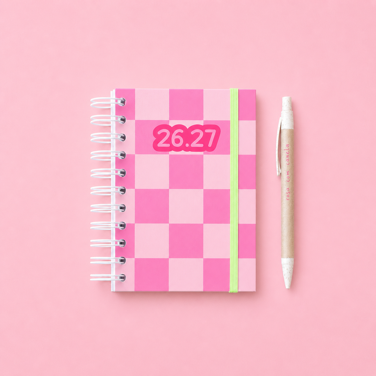 PRÉ-VENDA Agenda A6 Semanal 26/27 CRAZY PINK SQUARES
