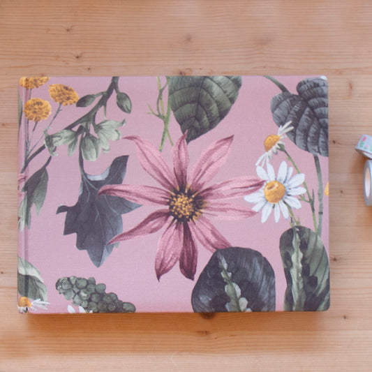 Álbum A4 tecido Pink Flowers