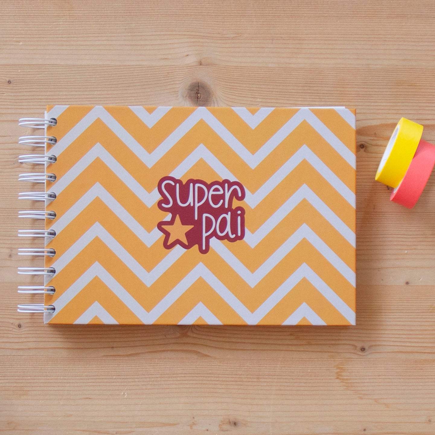 Álbum A5 argolas SUPER PAI Amarelo