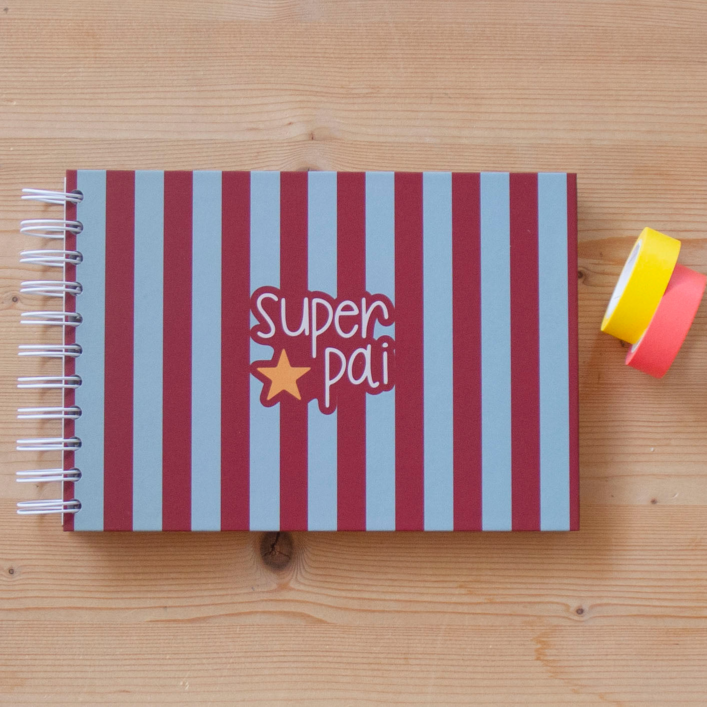 Álbum A5 argolas SUPER PAI Vermelho