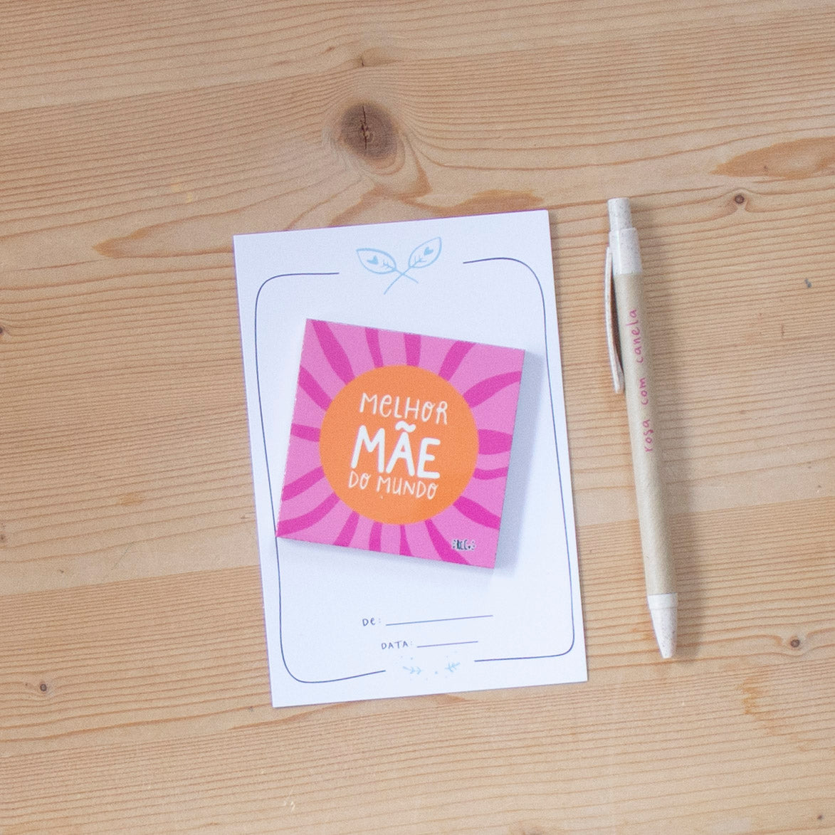 Azulejo Íman 7 x 7 cm MELHOR MÃE DO MUNDO pink