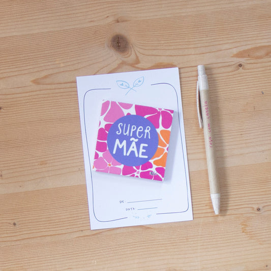 Azulejo Íman 7 x 7 cm SUPER MÃE (flowers)