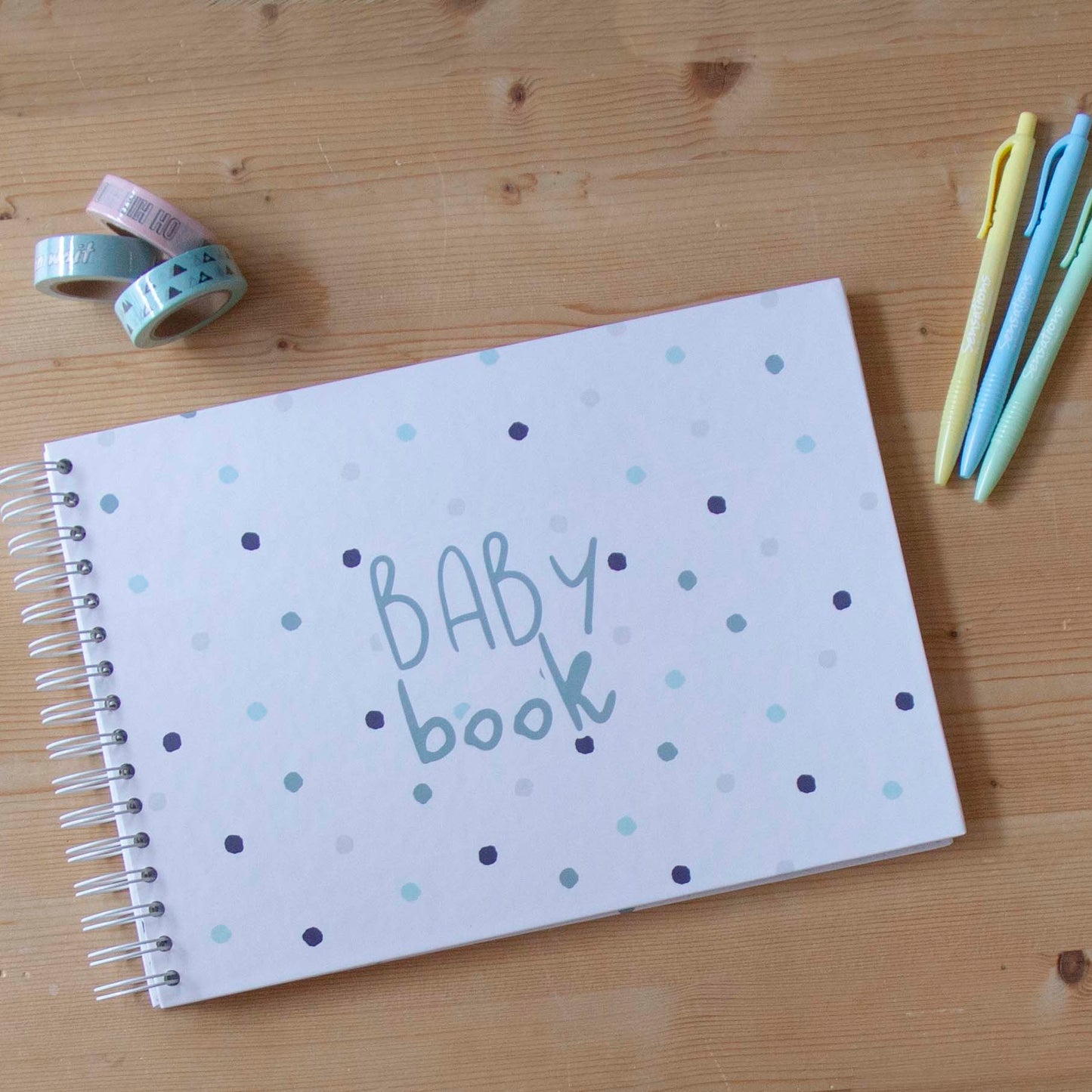 Baby Book A4 Dots Blue
