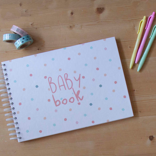 Baby Book A4 Dots Pink