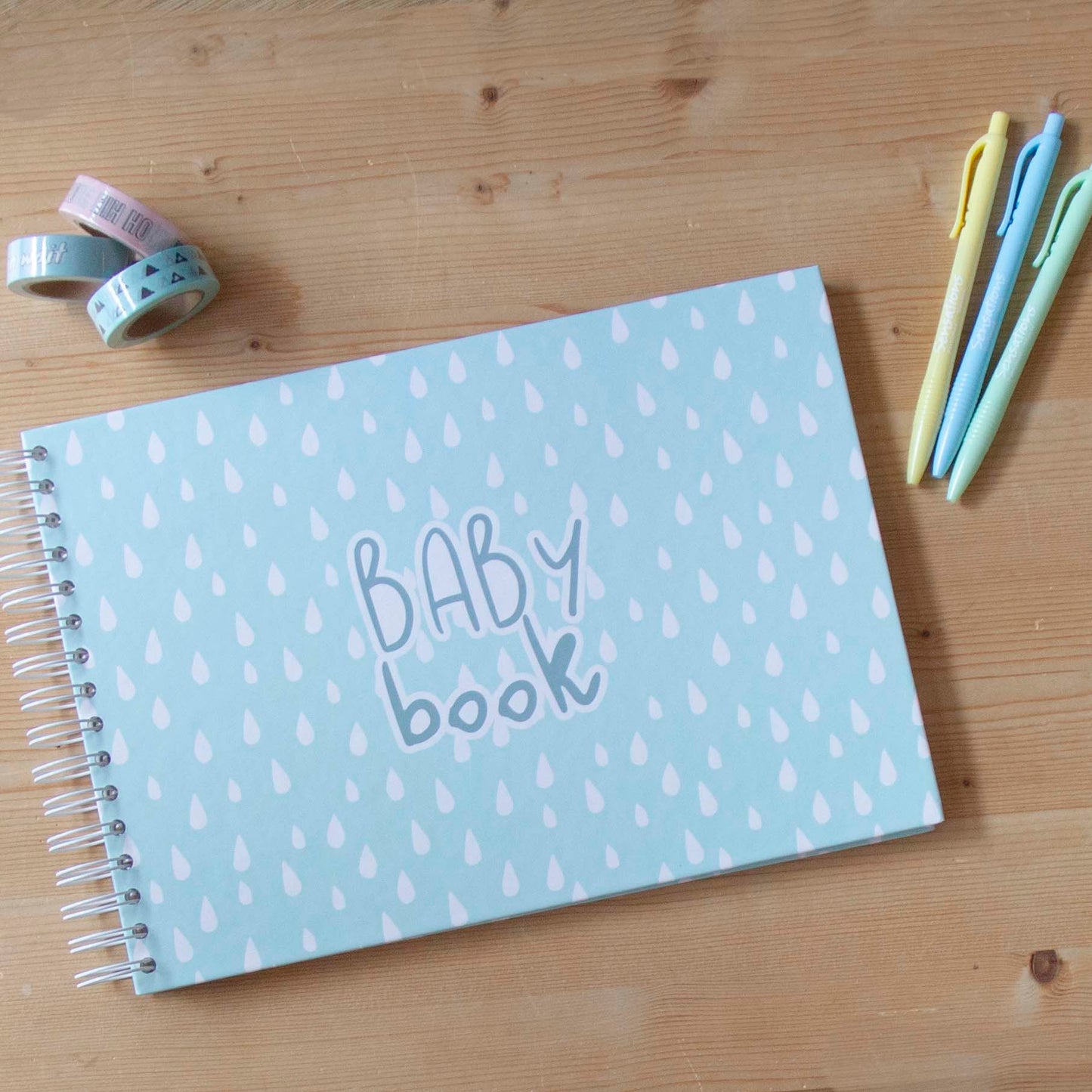 Baby Book A4 Drops Blue