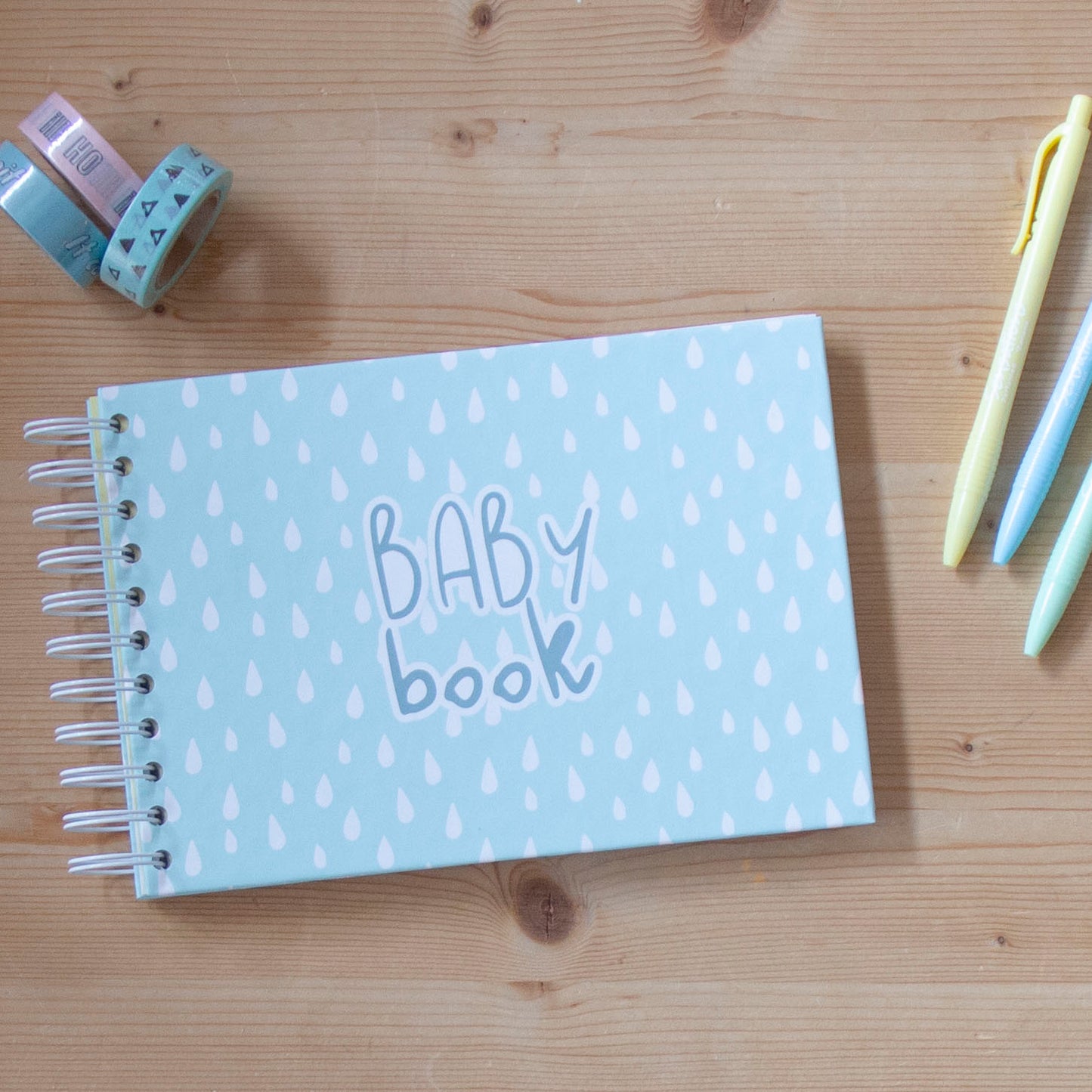 Baby Book A5 Drops Blue