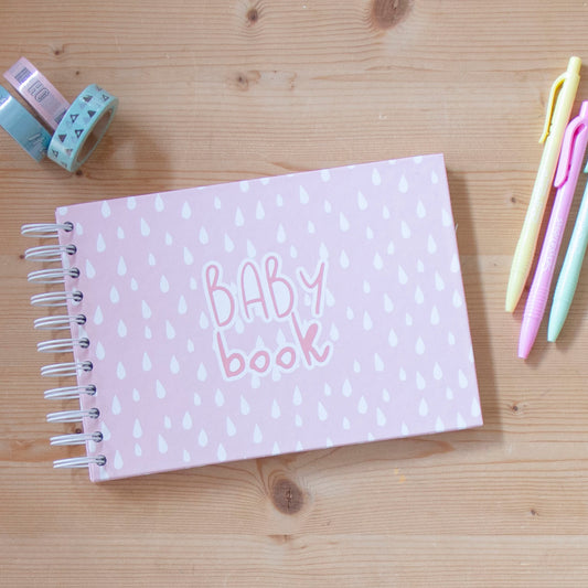 Baby Book A5 Drops Pink