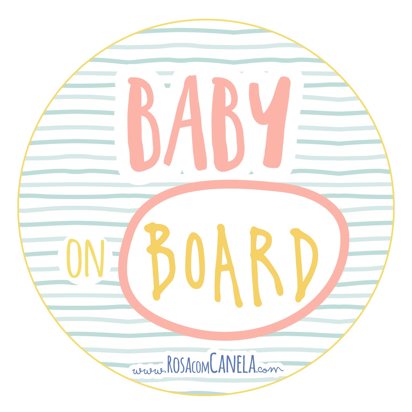 Baby on Board Mint Pink