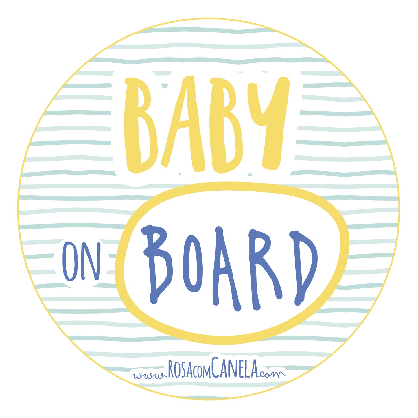 Baby on Board Mint Yellow