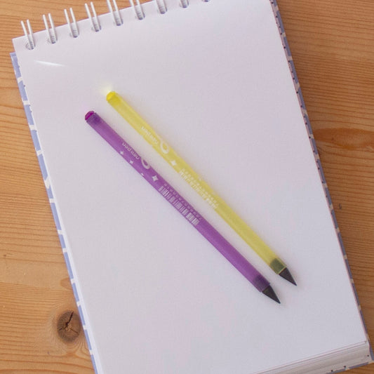 Kit 2 Lápis Infinito Newpen Diamante Amarelo e Lilás