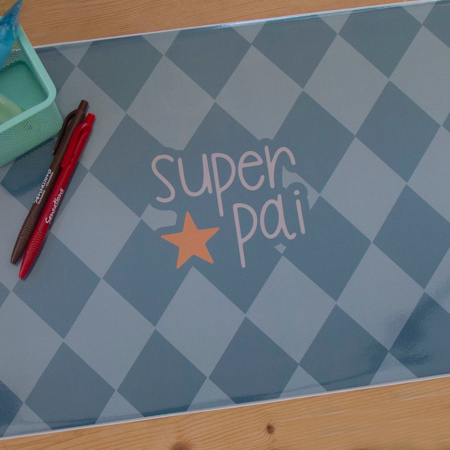 Base de Secretária SUPER PAI BLUE