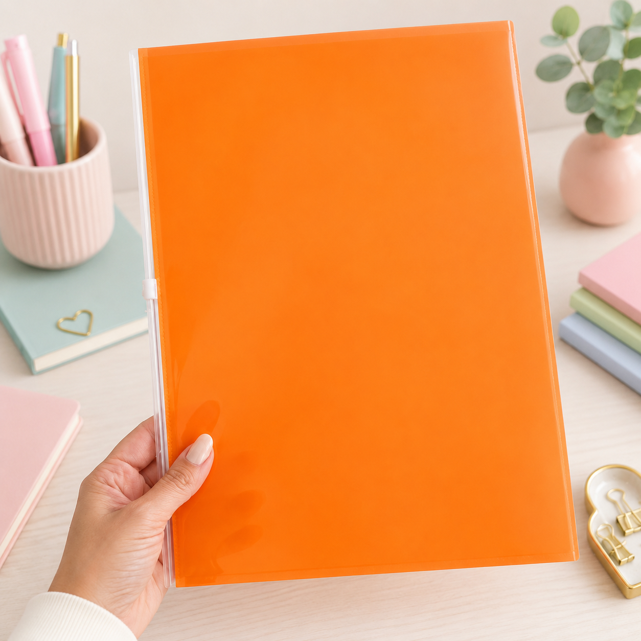Bolsa Envelope A4 com fecho LARANJA