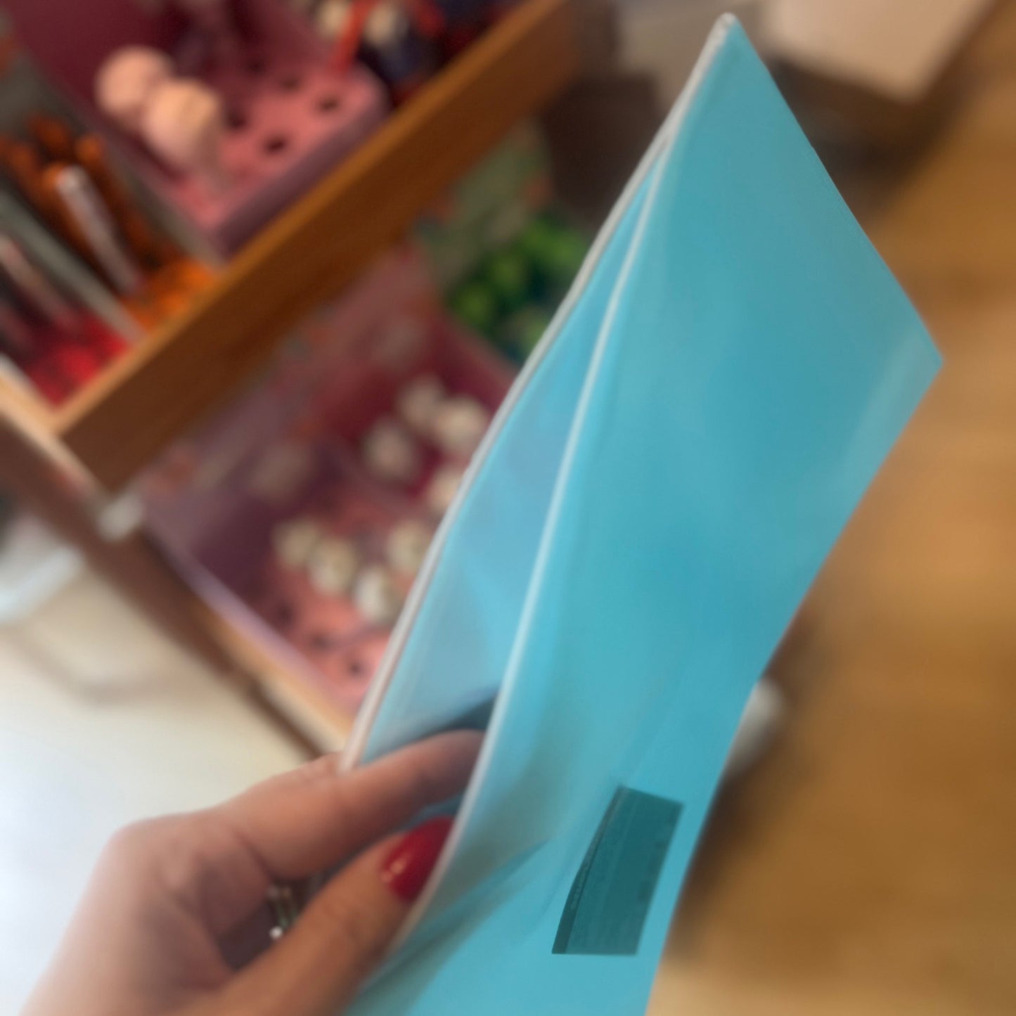 Bolsa Envelope B5 com fecho TURQUESA