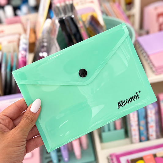 Bolsa Envelope B6 com mola Pastel VERDE