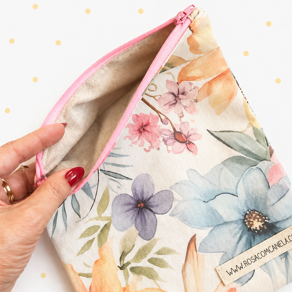 Bolsa Tecido 20 x 30 cm FLOWERS