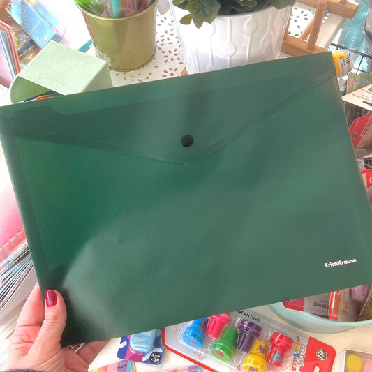 Bolsa Envelope A4 com mola Verde Tropa